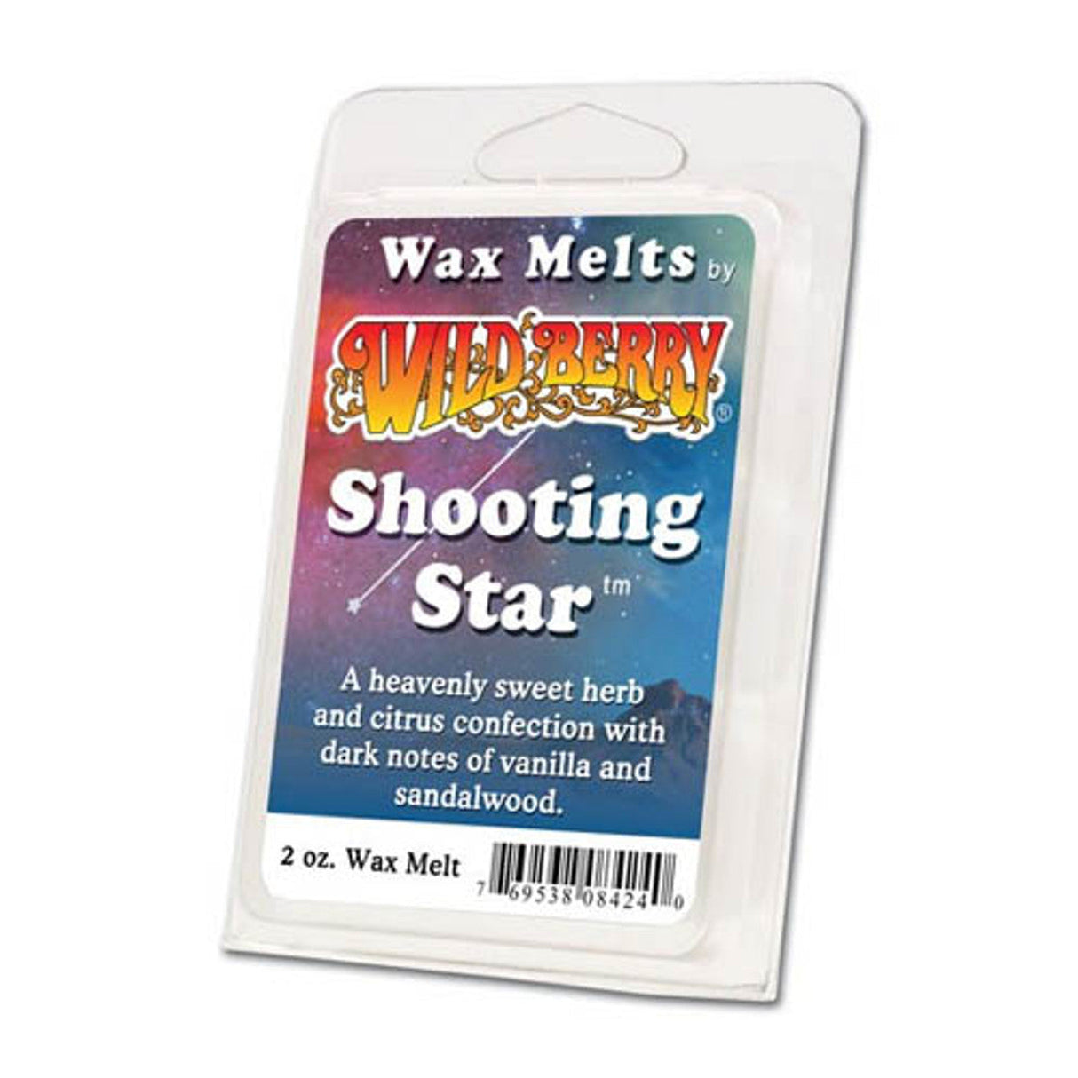 Wild Berry Shooting Star Wax Melts 2oz pack with sweet herb and vanilla scent