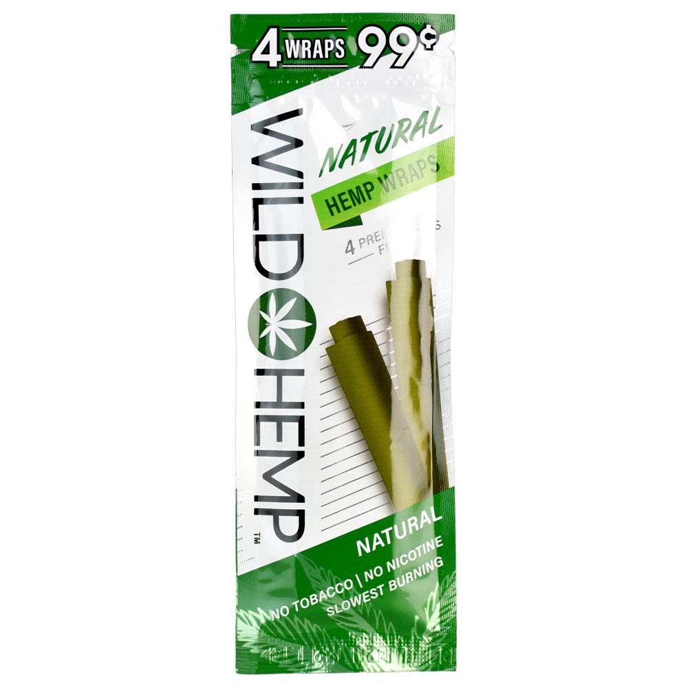 Wild Hemp Hemp Wraps 20 Pack - Natural Blunt Wraps for Dry Herbs, USA Made, Front View