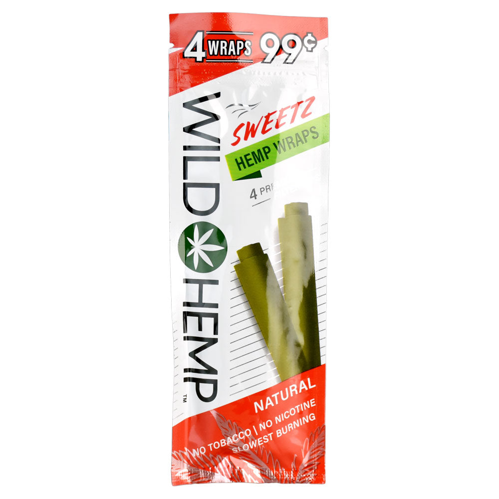 Wild Hemp Sweetz Hemp Wraps, Natural Flavor, Front View on White Background