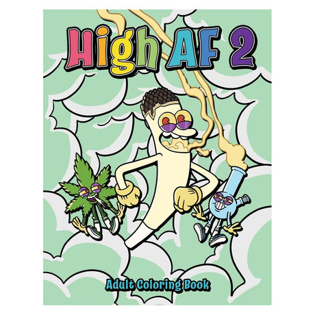 Wood Rocket High AF 2 Adult Coloring Book front cover with fun & novelty design, size 8.5" x 11"