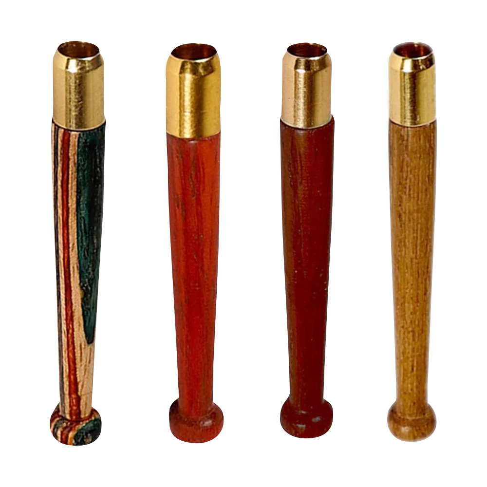 Assorted Wood Taster Bats with Brass Tips, Front View, Ideal for Discreet Use