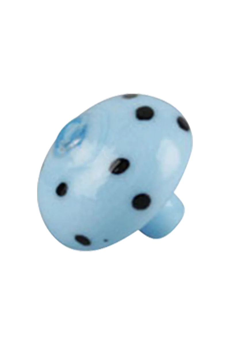 Assorted Colors Worked Mushroom Carb Cap in Borosilicate Glass, 1" x 1.2" Size - Angled View