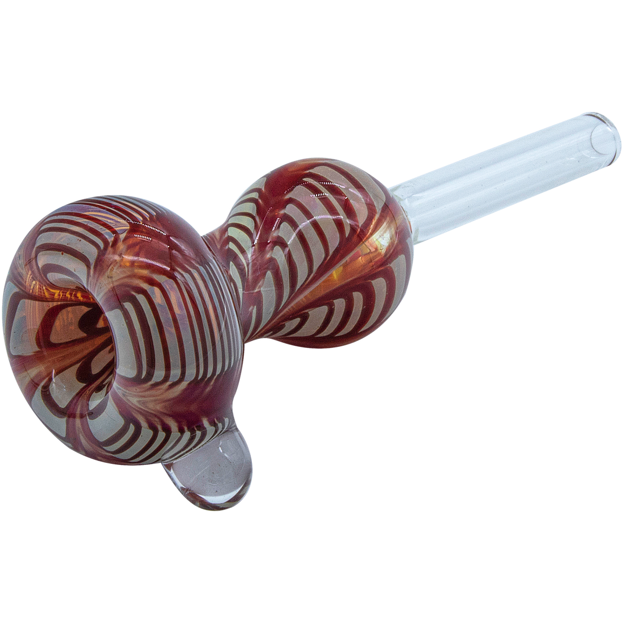 LA Pipes Wrap-n-Rake Bubble Pull-Stem Slide Bowl in Red, Borosilicate Glass, Side View