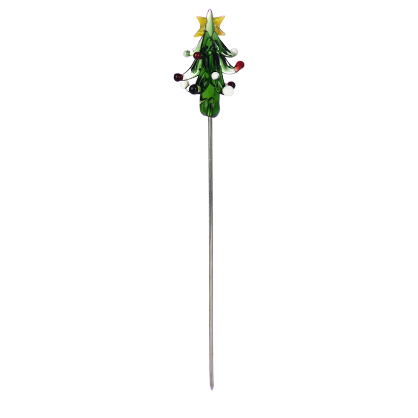 Christmas Collection Glass Tip Hairpin Poker Tool | 5" | Assorted Styles | 4ct Bundle