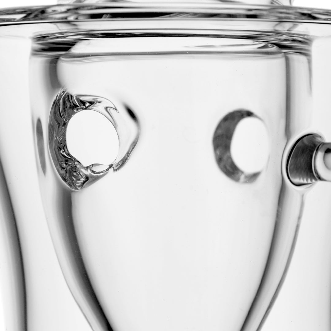 Close-up of MJ Arsenal Bloopcycler Dab Rig with Quartz Bucket - Borosilicate Glass