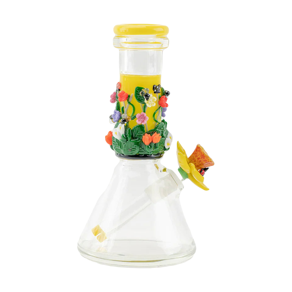 Empire Glassworks Sunshine Garden Beaker Water Pipe with Colorful Floral Design