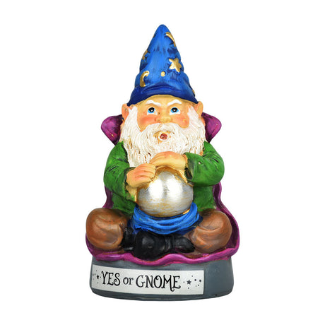 Yes Or Gnome Resin Figurine - 4.25" - Front View of Whimsical Wizard Gnome