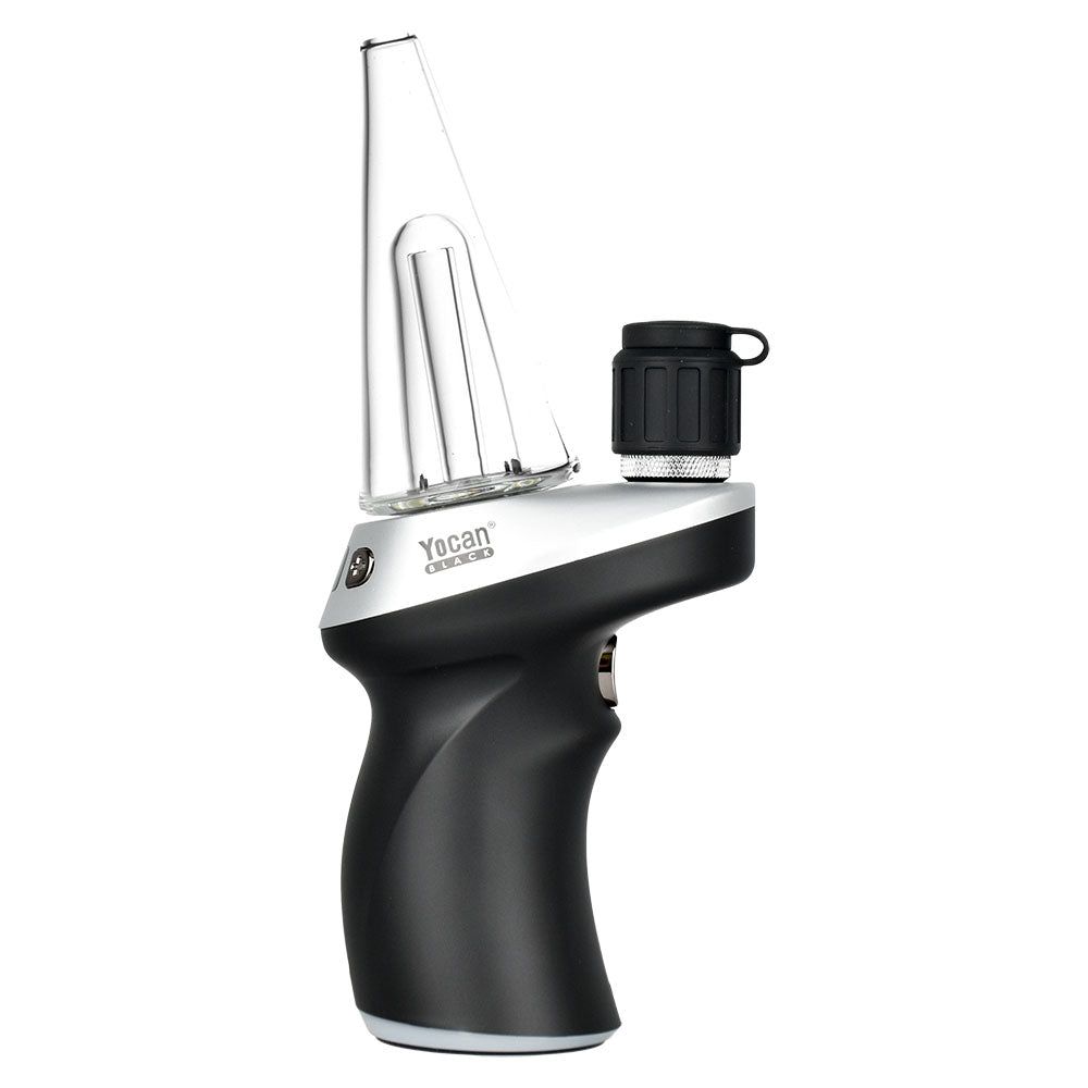 Yocan Phaser MAX E-Rig in Silver, 1800mAh battery, ceramic, portable design, front view on white background