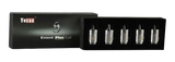Yocan Evolve Plus Ceramic Donut Coils 5-Pack for vaporizers, front view on black background