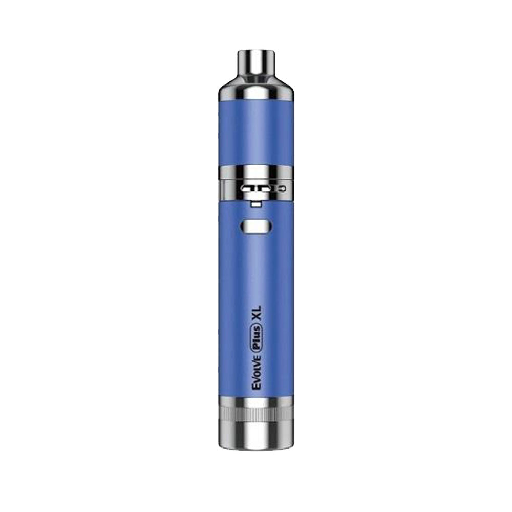 Yocan Evolve Plus XL Vaporizer in Blue, front view, portable quartz dab pen with magnetic cap