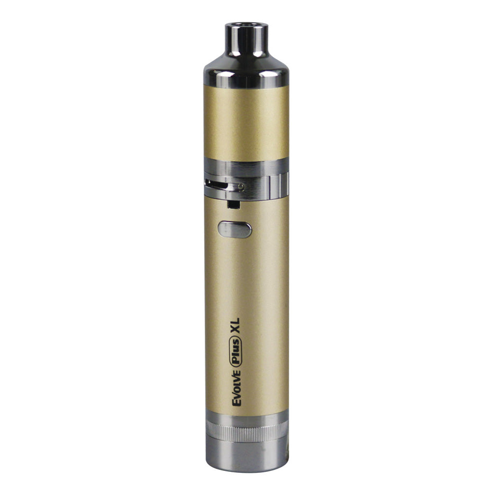 Yocan Evolve Plus XL Vaporizer in Gold, compact design with quartz coil technology, front view