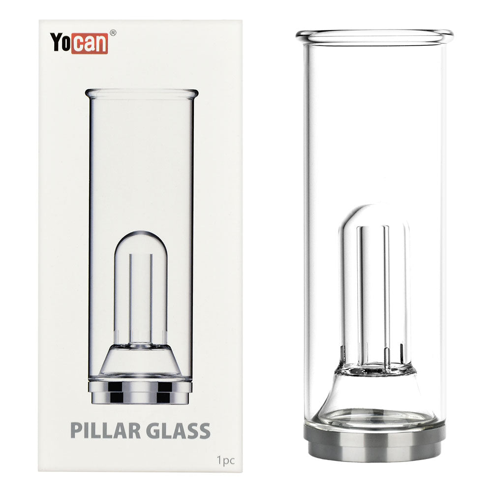 Yocan Pillar Replacement Glass Mouthpiece for E-Rigs, Clear Borosilicate, Side View