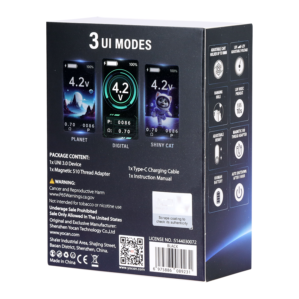 Yocan UNI 3.0 Universal Box Mod | 650mAh