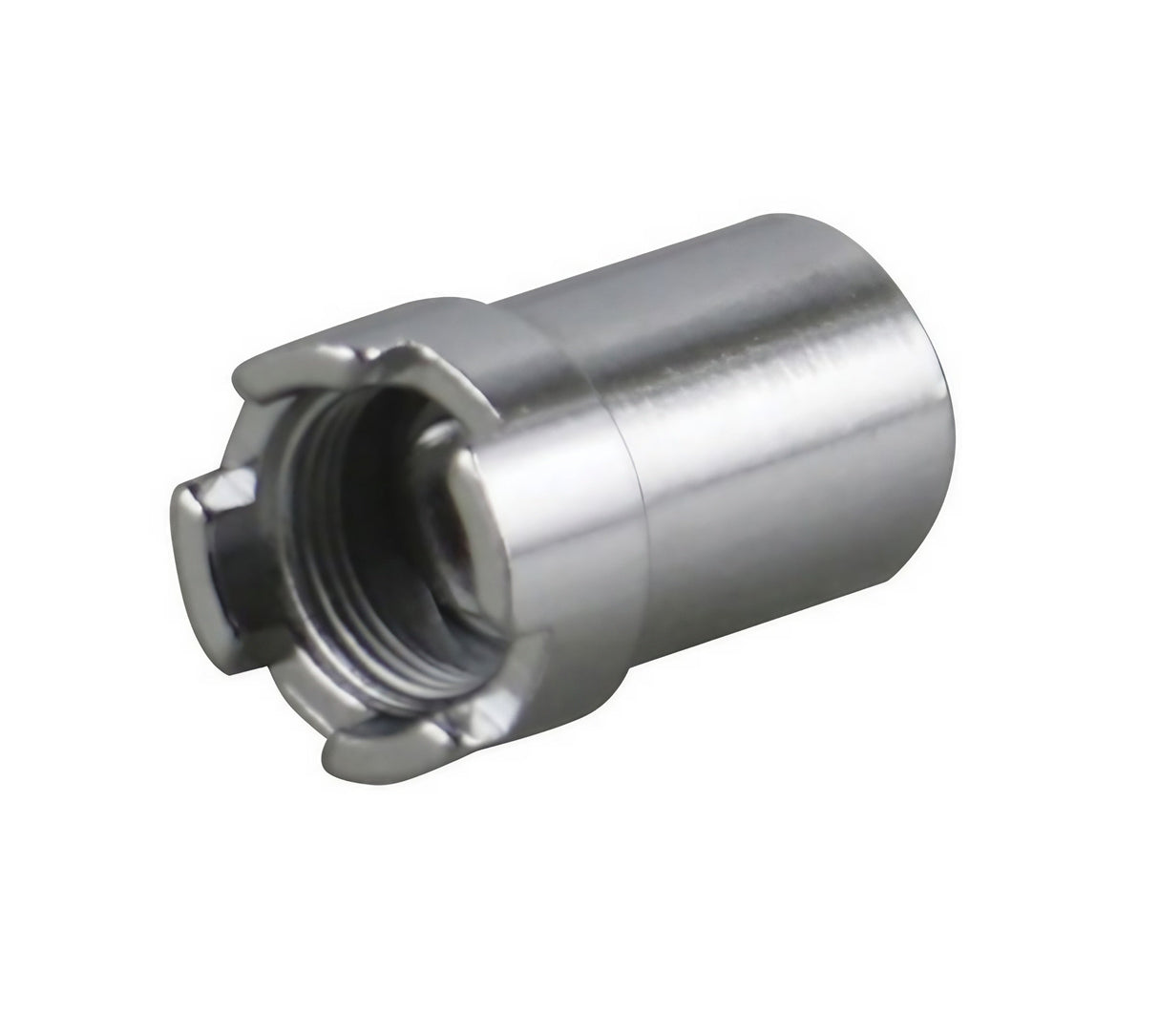 Yocan UNI Magnetic Ring for vaporizers, compact silver design, angled view on white background