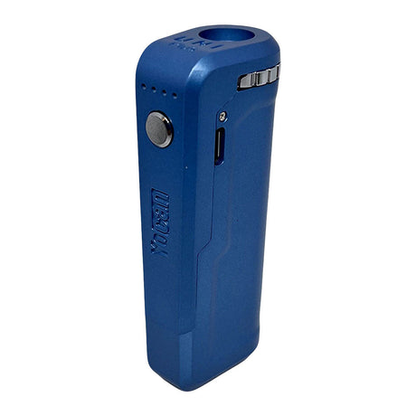 Yocan Uni Plus Battery Mod in Blue with USB-C Charger, 900mAh - Side View