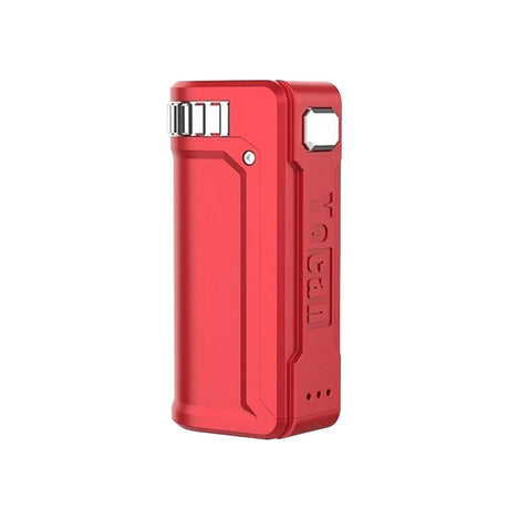 Yocan UNI S Portable Box Mod in Red, Zinc Alloy, 400mAh Battery, Compact Design, Side View