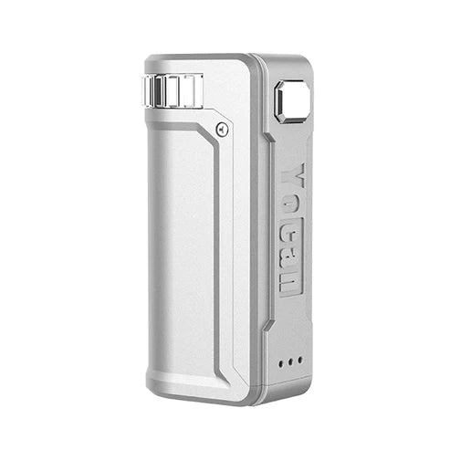Yocan UNI-S Universal Box Mod in Silver, Portable Metal Vaporizer for Concentrates, Side View