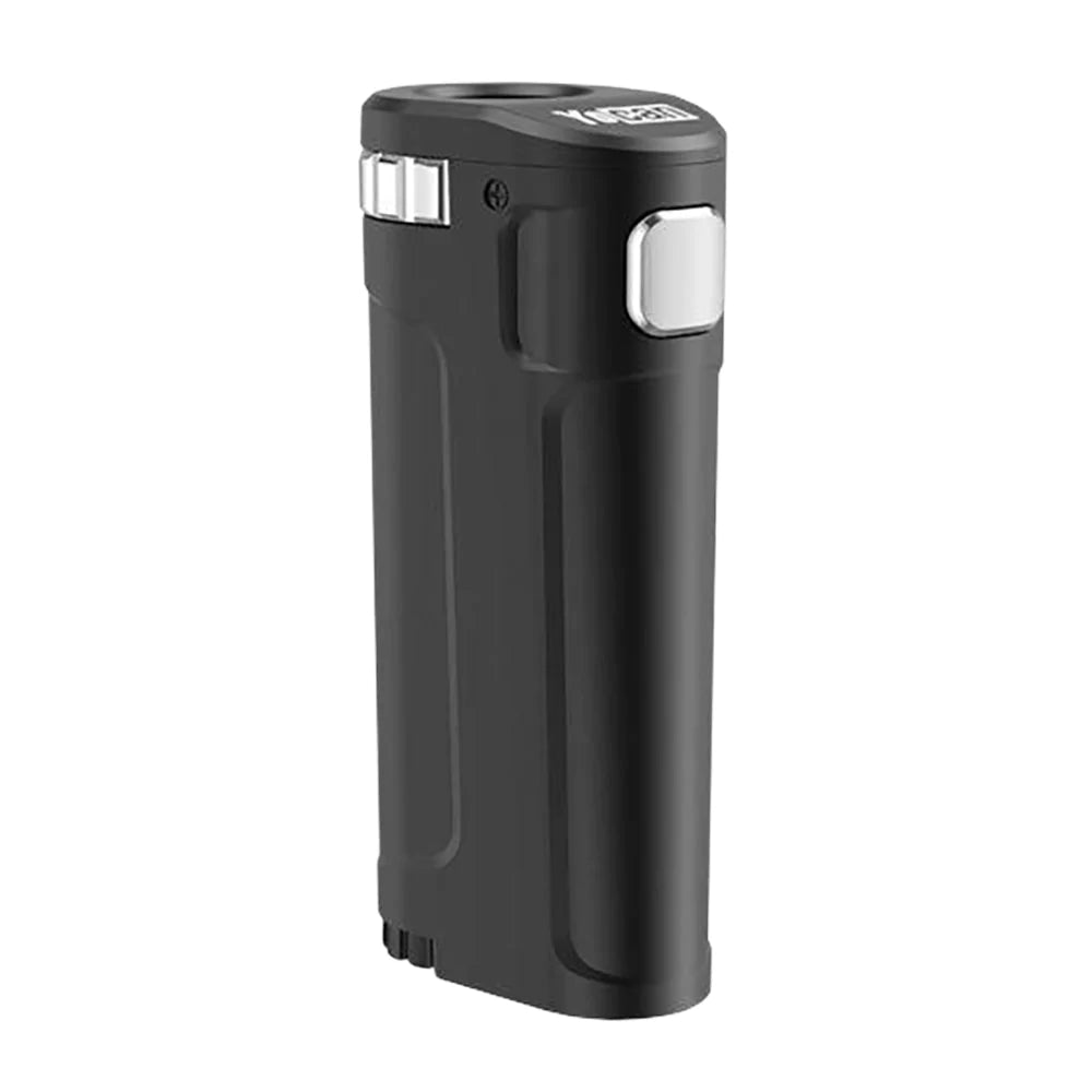Yocan UNI Twist Universal Mod in Black, compact zinc alloy body, 650mAh battery, front view