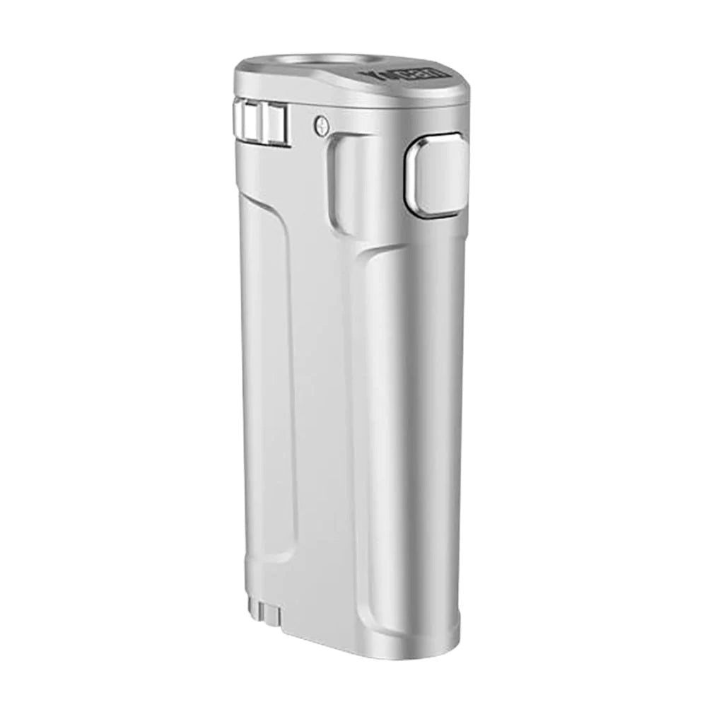 Yocan UNI Twist Universal Mod in Silver, front view, compact zinc alloy body with 650mAh battery