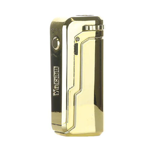 Yocan UNI Box Mod in Gold, 650mAh Battery, Compact Design for Concentrates, Side View