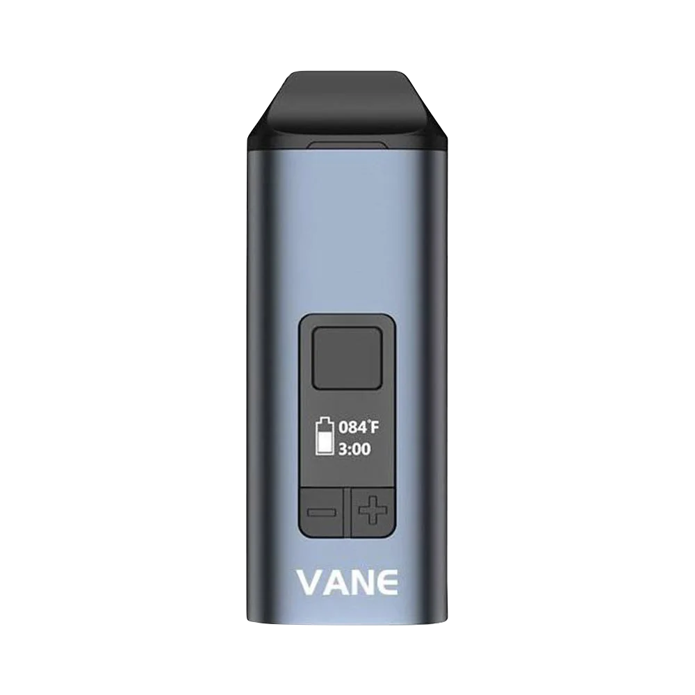 Yocan Vane Dry Herb Vaporizer in Blue, Front View, Portable Design with Digital Display