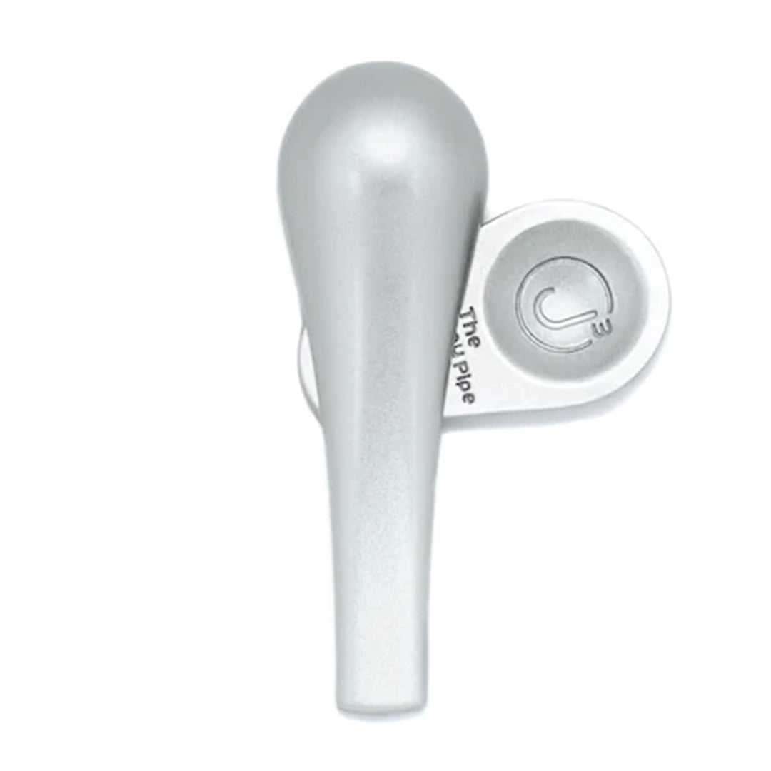 Journey Pipe 3 - Sleek Silver Hand Pipe with Magnetic Closure - Top View