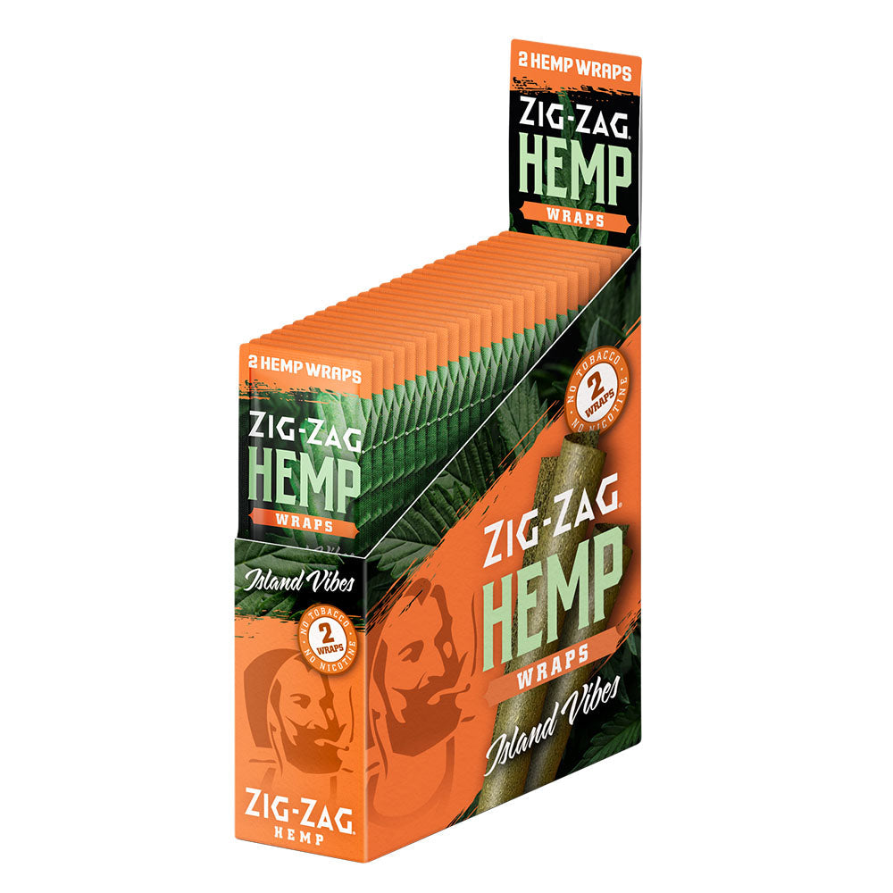 Zig Zag Hemp Wraps 2-Pack, Island Vibes Flavor, Orange Packaging, Front View
