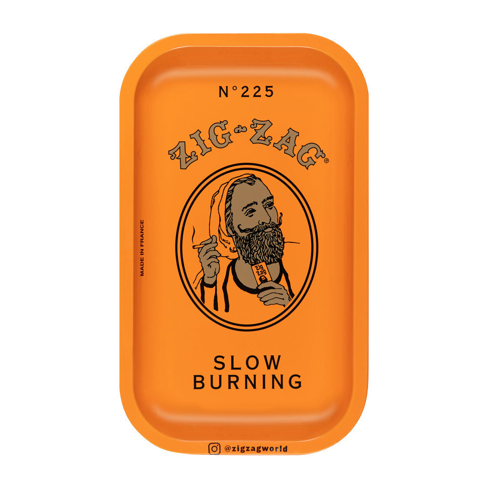 Zig Zag Small Metal Rolling Tray | Orange