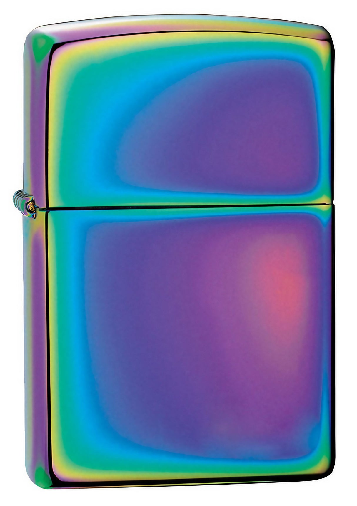 Zippo Classic Lighter in Spectrum design, multicolored portable metal lighter, front view