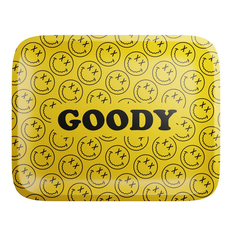 Goody Glass - Yellow Pattern Face Rolling Tray Top View for Easy Rolling