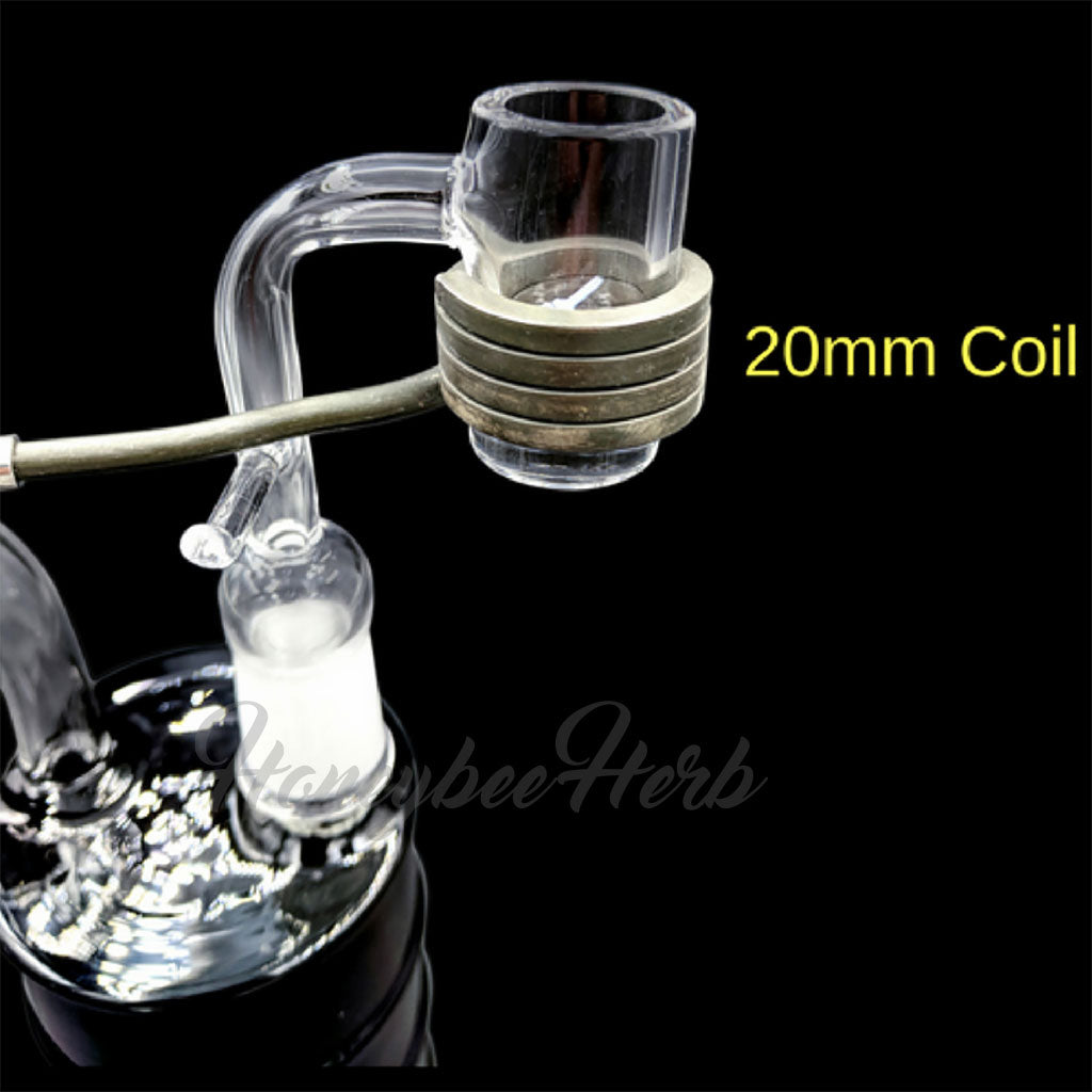 Honeybee Herb ENAIL CORE REACTOR QUARTZ BANGER at 90Β° angle with 20mm Coil, clear design