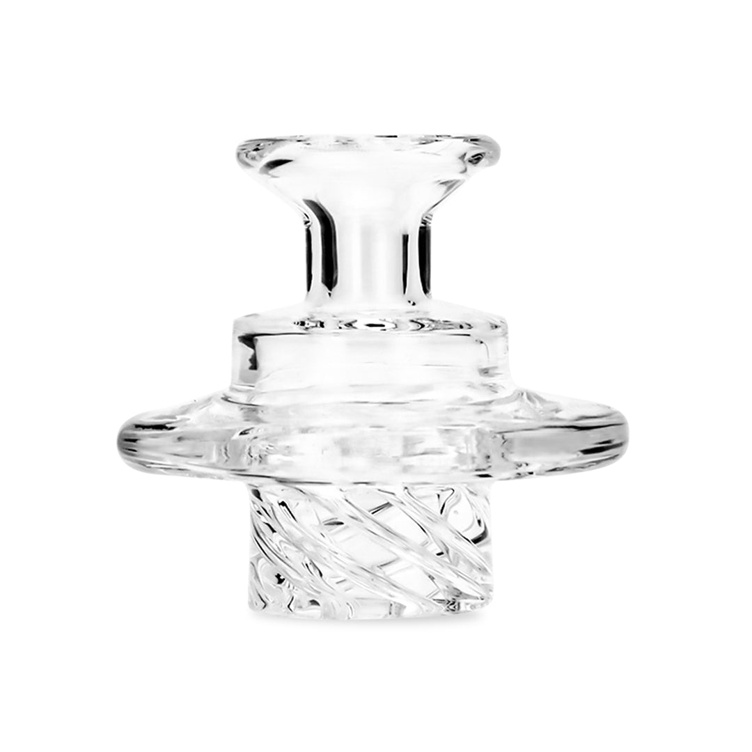 Blue Blood Elegant Clear Glass UFO Carb Cap for Dab Rigs, Front View on White Background