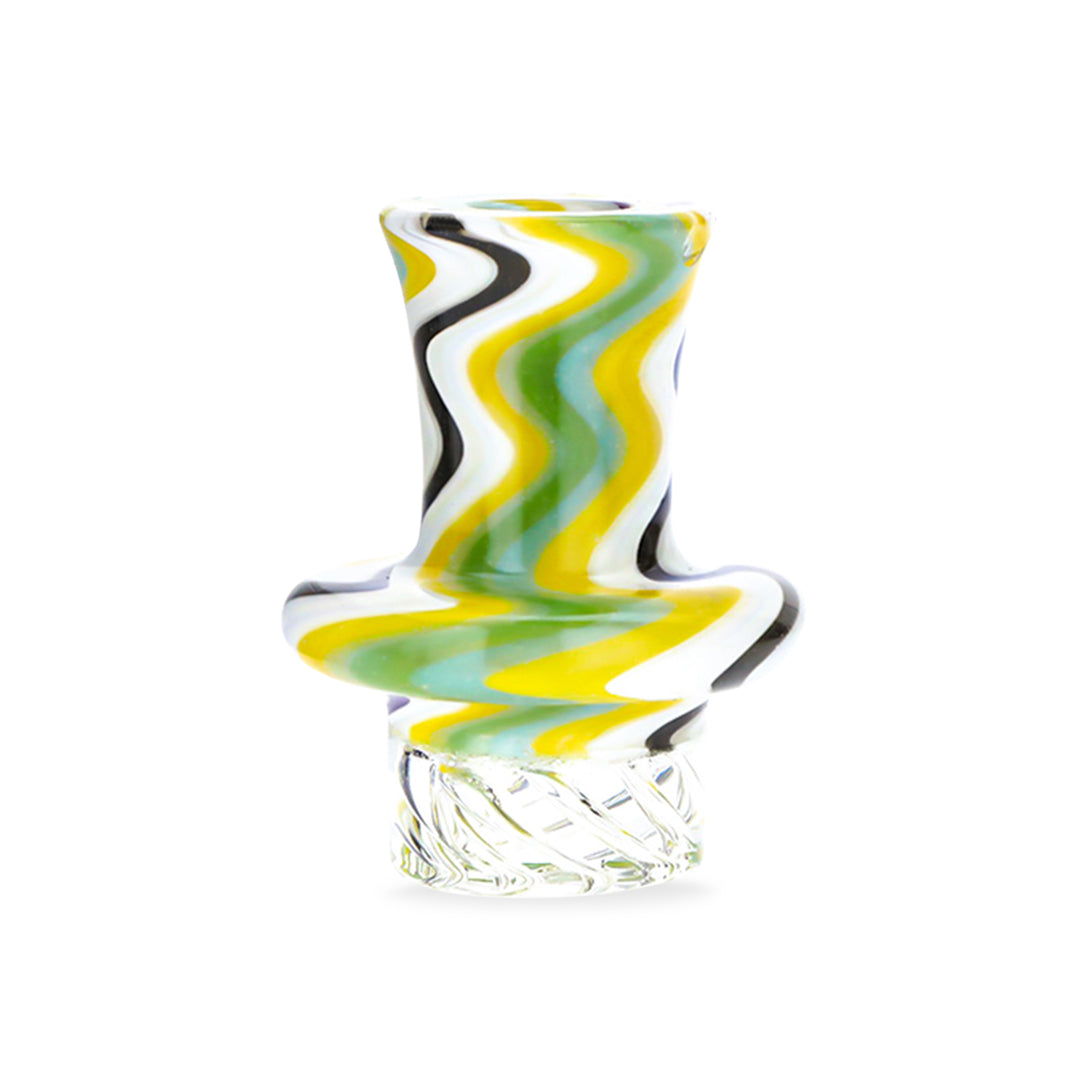 Blue Blood Spiral Carb Cap with Wavy Spinner Design in Vibrant Colors, Front View