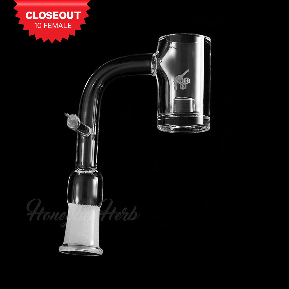 Honeybee Herb Enail Core Reactor Quartz Banger at 90Β° angle, 10mm female joint, clear design