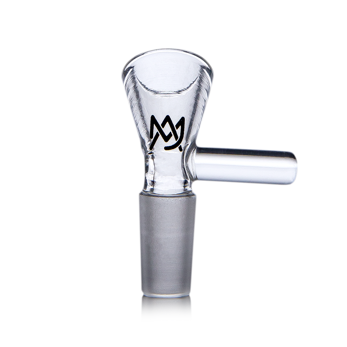 MJ Arsenal 10mm Clear Glass Flower Bowl with Logo - Front View on White Background