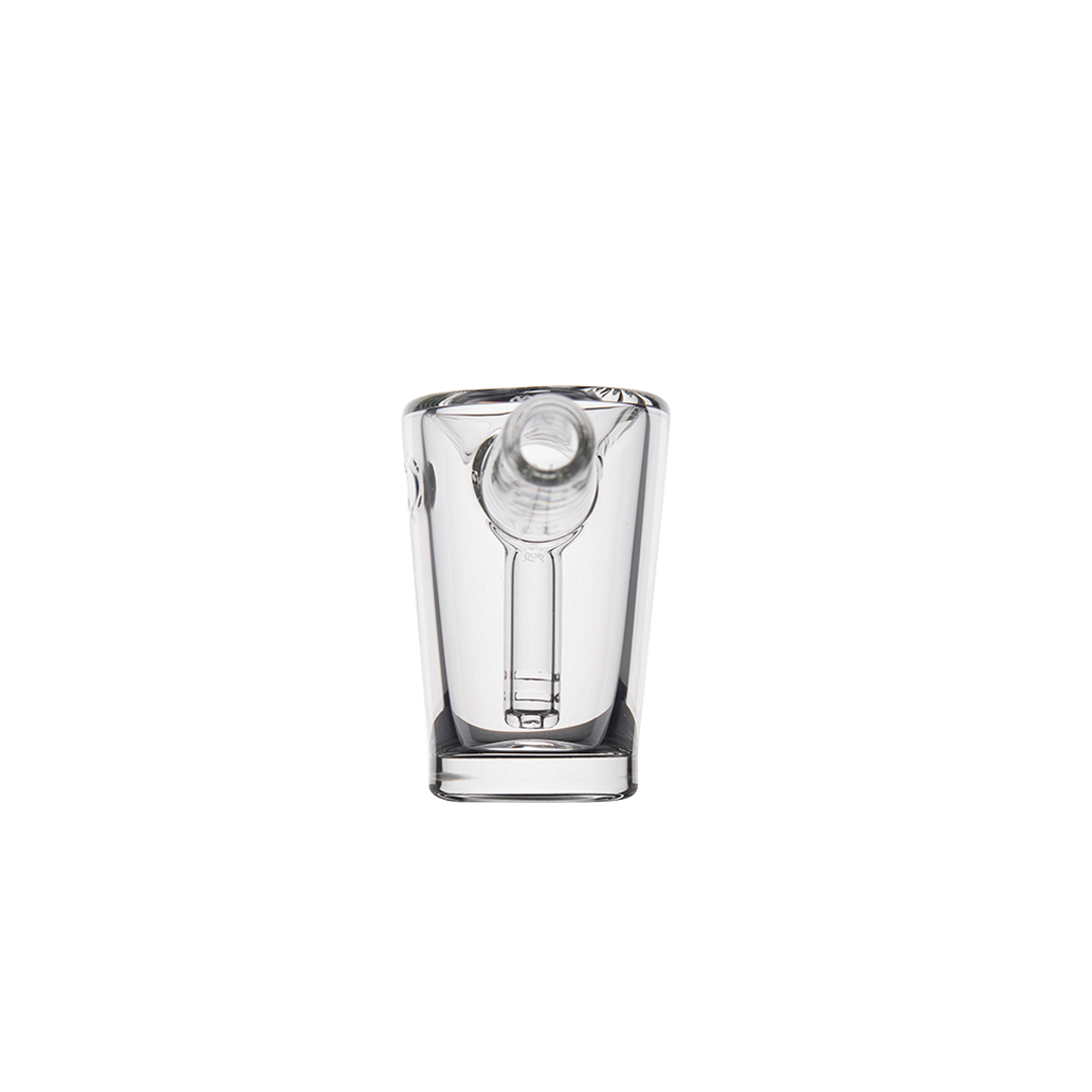 MJ Arsenal Basin Compact Bubbler front view on seamless white background, 100% Borosilicate Glass