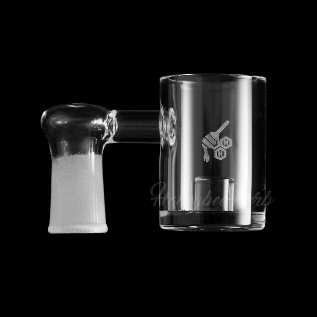 Honeybee Herb CORE REACTOR SIDECAR QUARTZ BANGER at 90°, clear flat top design, 25mm