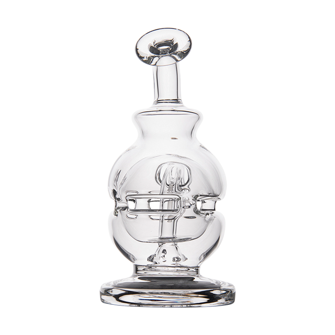 MJ Arsenal Royale Vape Edition mini dab rig front view with clear glass and compact design