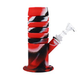 RGR Canada 11.5" red and black silicone straight water pipe with glass bowl, front view