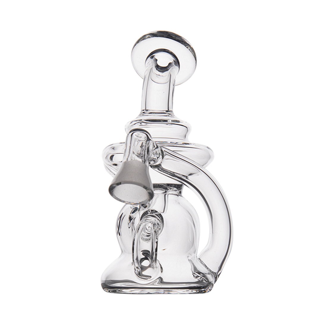 MJ Arsenal Hydra Vape Edition dab rig front view with clear glass and compact design