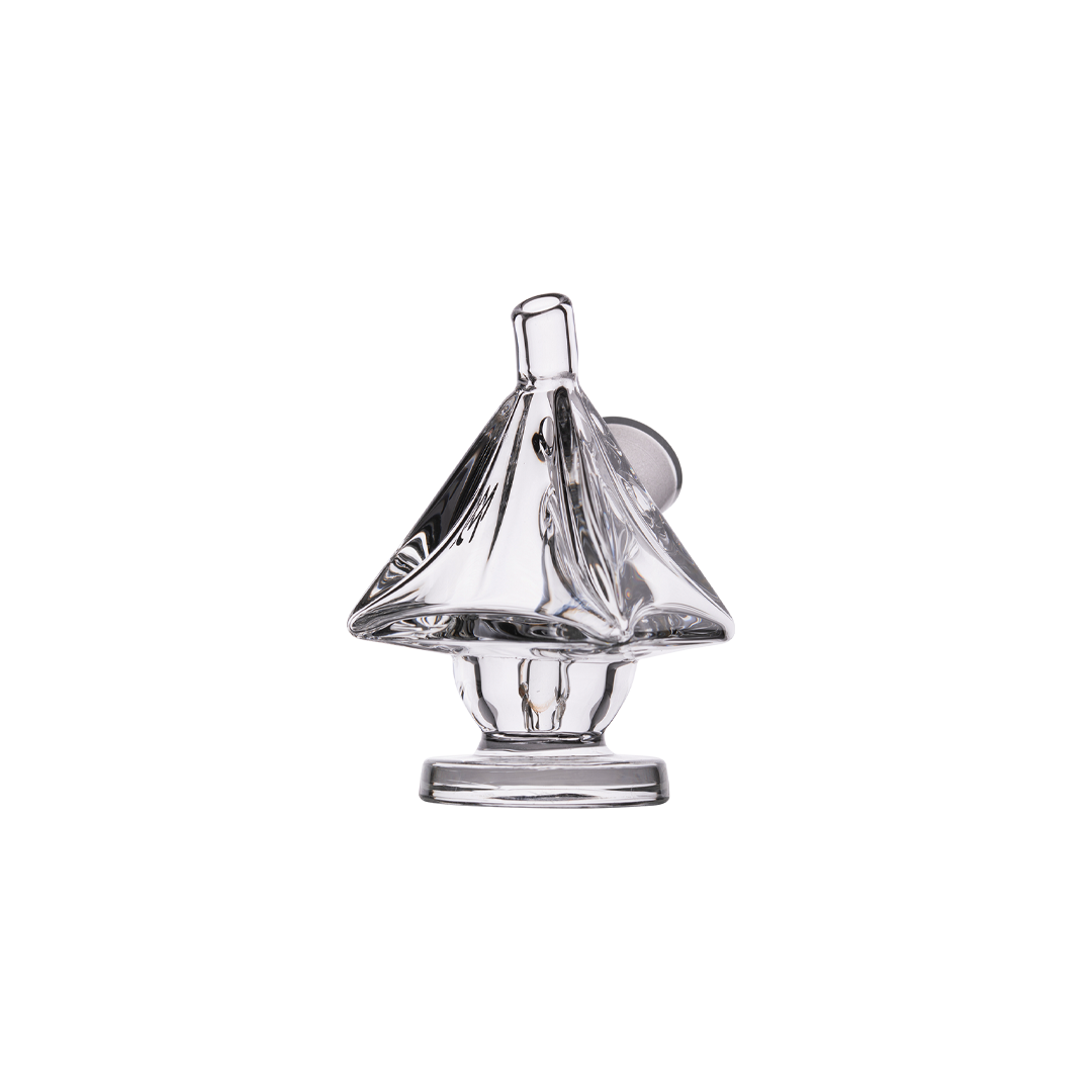 MJ Arsenal King Bubbler in clear borosilicate glass, compact design, 45-degree joint angle, front view