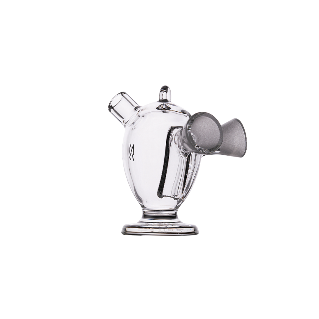 MJ Arsenal Dubbler Double Bubbler, borosilicate glass, fun novelty design, for dry herbs, front view
