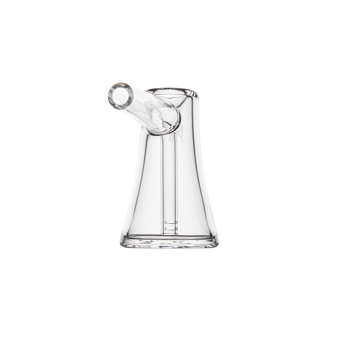 MJ Arsenal Vulkan Bubbler - Clear Glass Mini Bong Front View on White Background