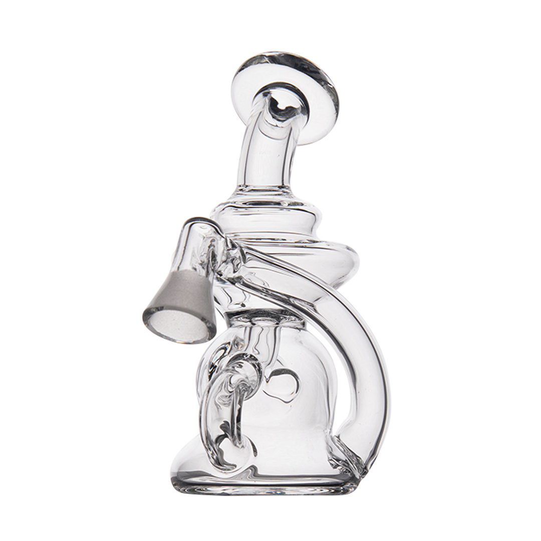 MJ Arsenal Hydra Vape Edition mini dab rig with clear glass angled side view