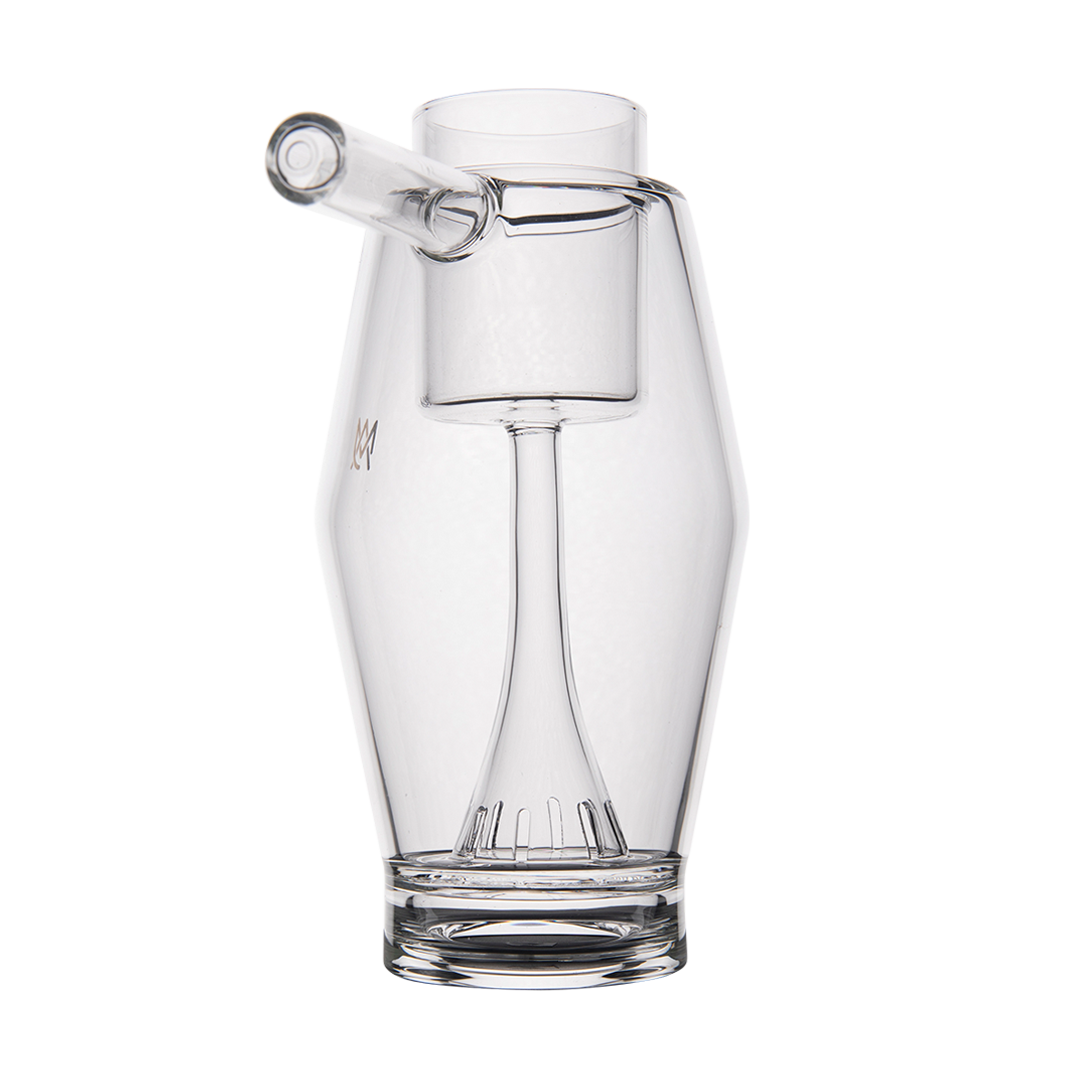 MJ Arsenal Proxy Bubbler for dabbing, clear glass, front view on seamless white background