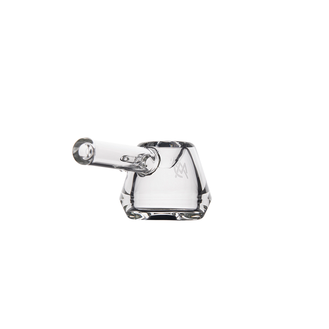 MJ Arsenal Kettle Hand Pipe - Clear Glass with MJ Arsenal Logo - Side View