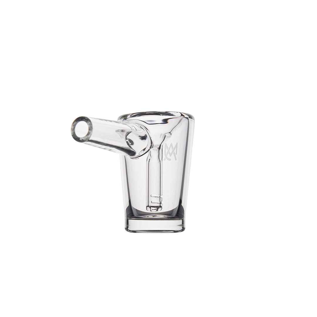 MJ Arsenal Basin Compact Bubbler, 100% Borosilicate Glass, Front View on White Background