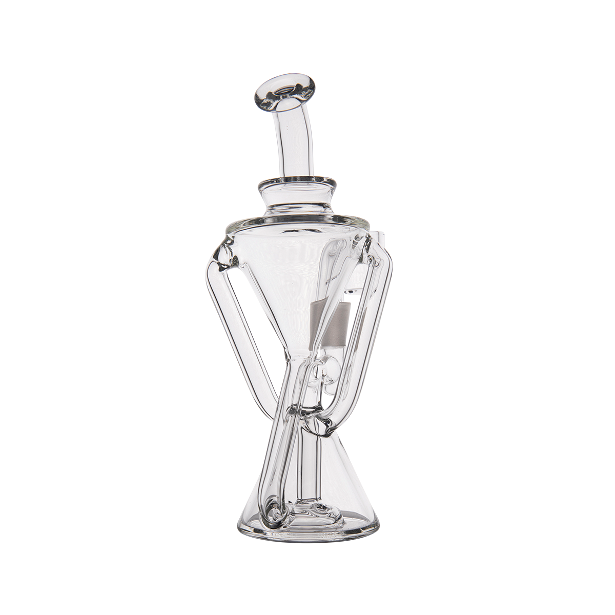 MJ Arsenal Time Turner Mini Dab Rig with Quartz Bucket - Clear Glass, Front View