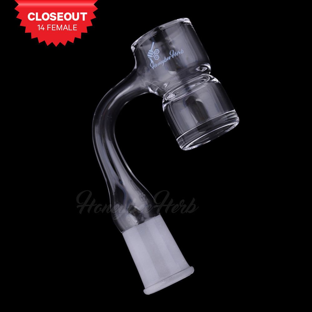 Honeybee Herb Quartz Splash Bucket, 90° Angle, 14mm Female Joint, Clear, for Dab Rigs