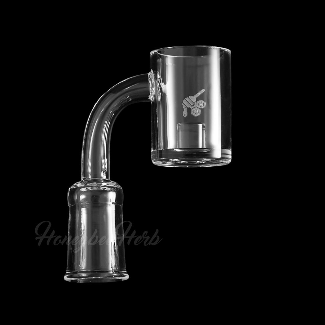 Honeybee Herb CORE REACTOR QUARTZ BANGER at 90Β° angle, 14mm Female joint, clear design, for dab rigs